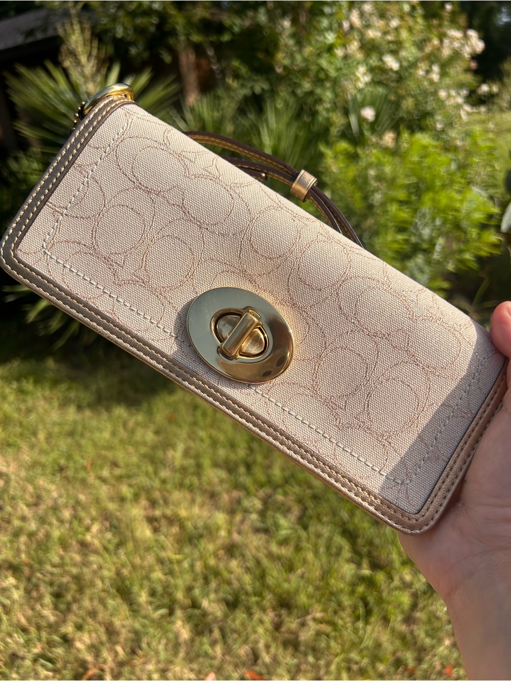Coach 65th Anniversary Legacy Lined turn lock  Zoe Clutch